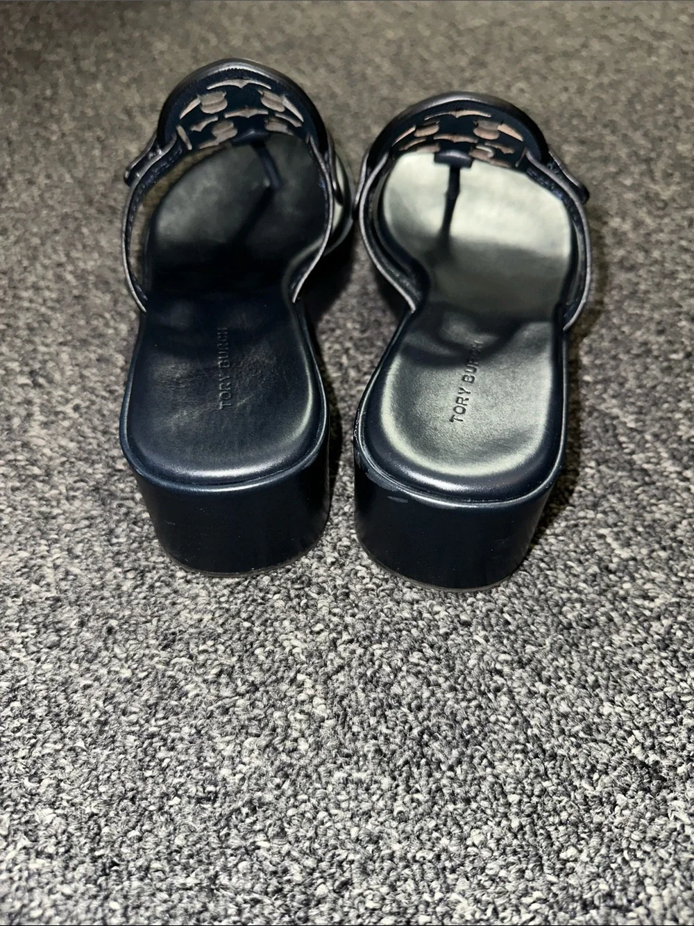 Women’s Tory Burch Navy Blue Platform Sandals Size 5.5 - Picture 4 of 7